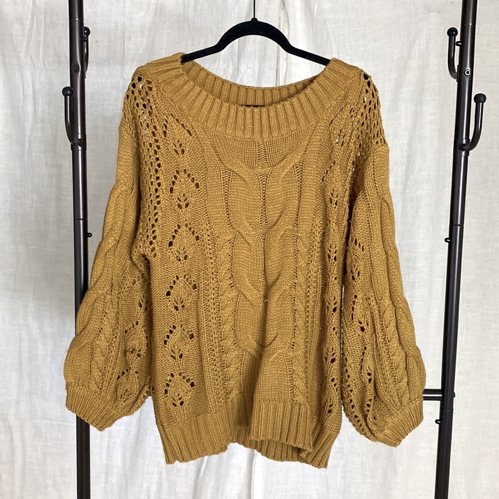 Mustard yellow knit sweater